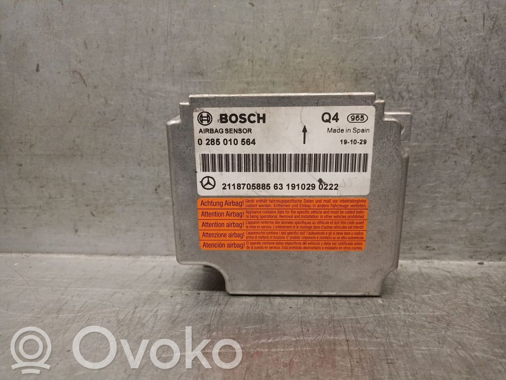 Sterownik / Moduł Airbag   2118705885,2118705885,0285010564BOSCH