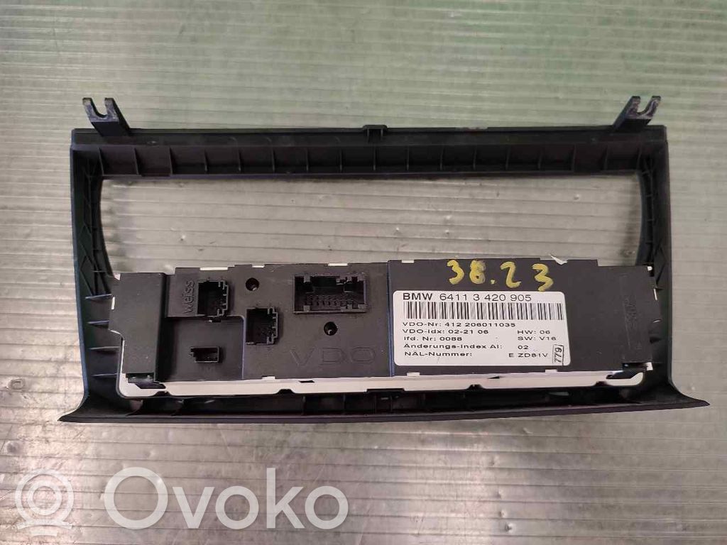 Console centrale, commande chauffage/clim   64113420905