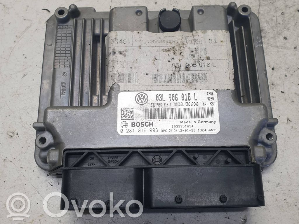 Engine control unit/module   03L906018L,0281016998