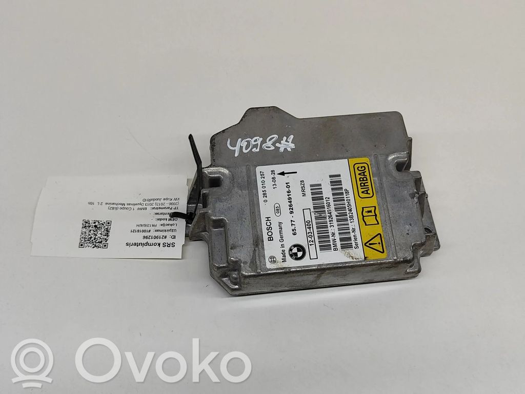 BMW 1 E82 E88 Centralina/modulo airbag 