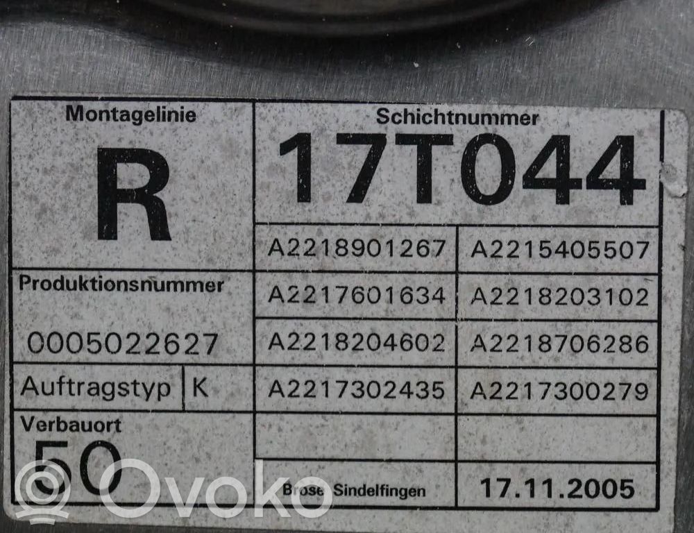 Mercedes-Benz S W221 Mechanizm podnoszenia szyby tylnej bez silnika 