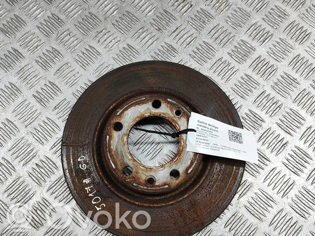 Opel Combo E Galinis stabdžių diskas 