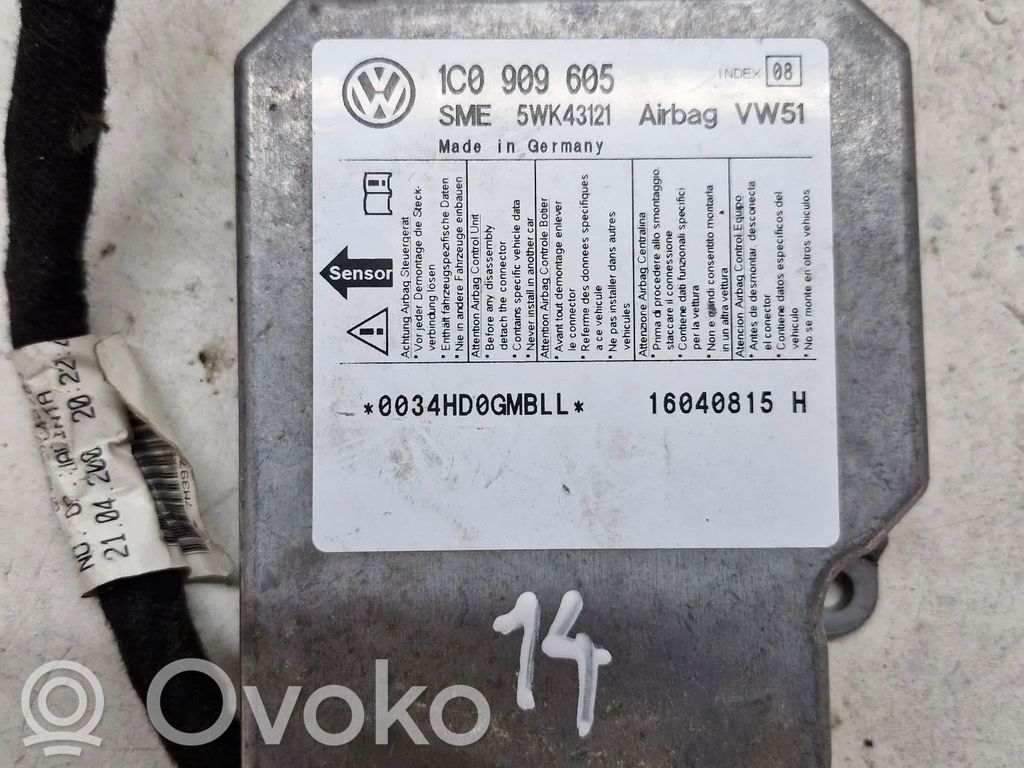 Airbag control unit/module   1C0909605,5WK43121