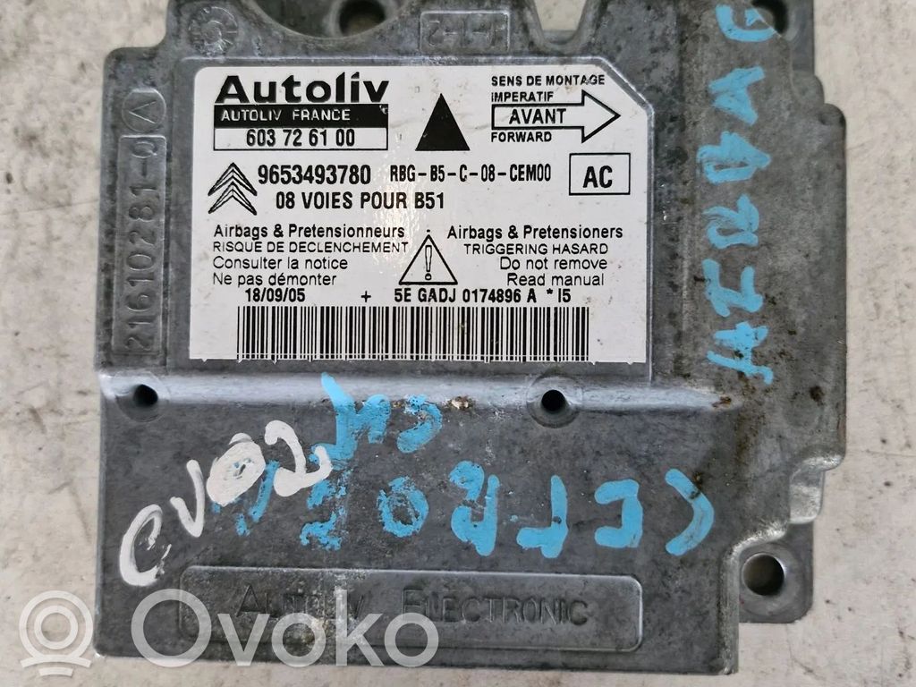 Airbag control unit/module   9653493780,603726100