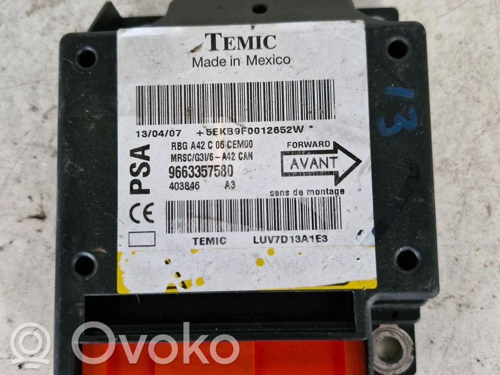 Citroen C3 Pluriel Airbag control unit/module 