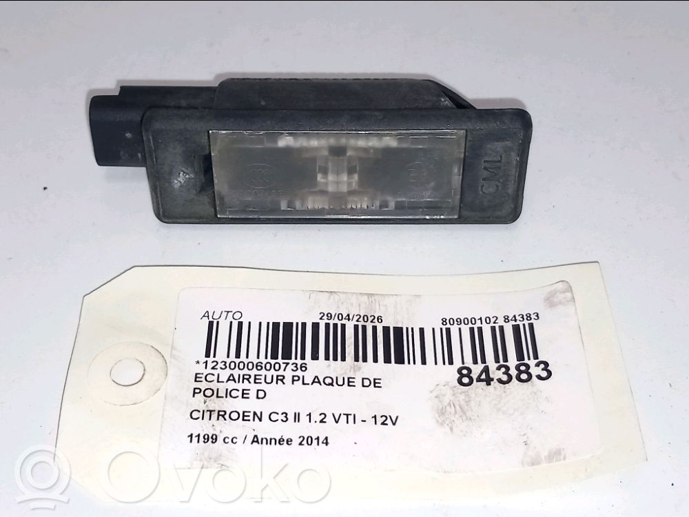Number plate light   6340F0,6340F0