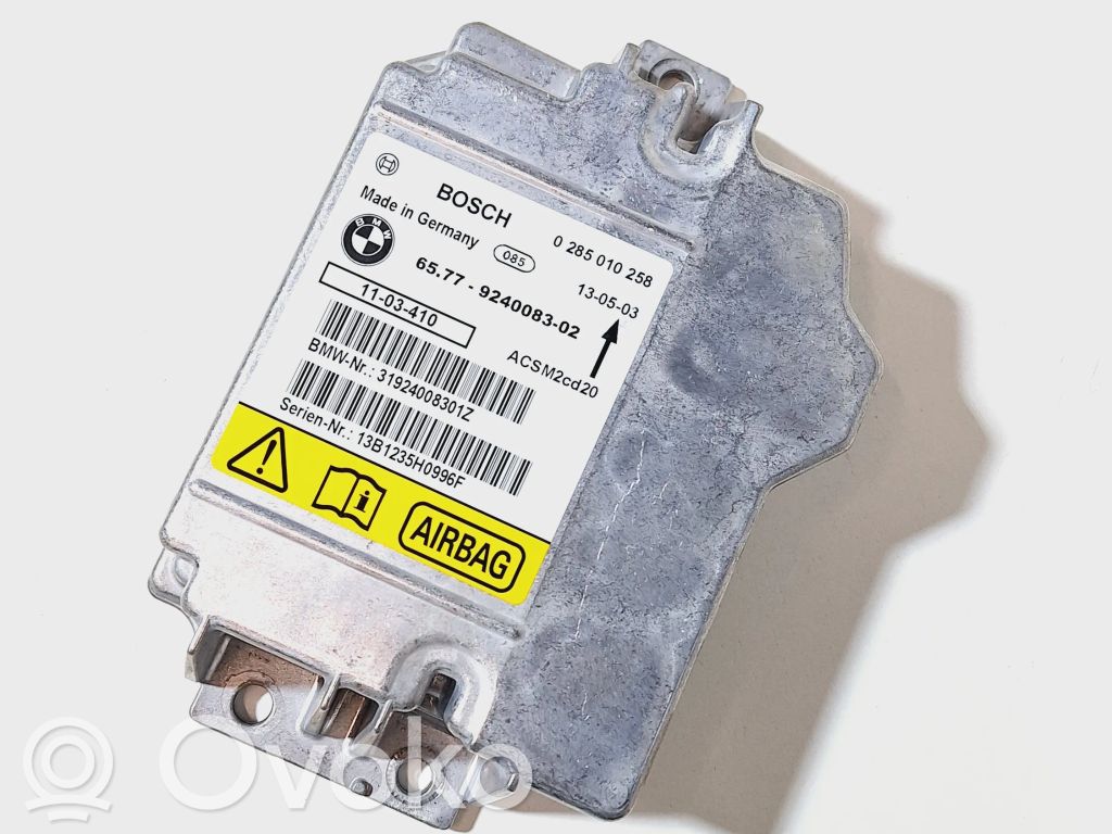 Airbag control unit/module   65779240083,924008302,0285010258