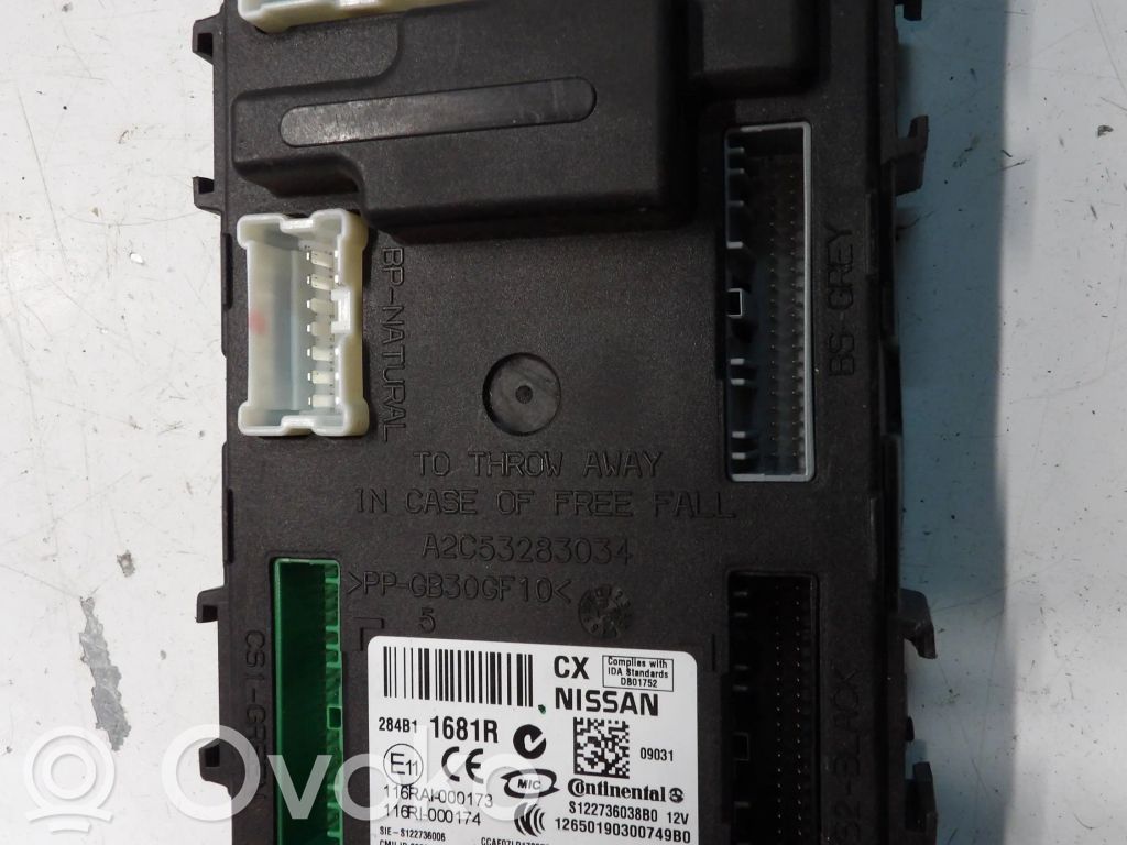Module confort   284B11681R,S122736038B0,116RI000174,116RAI000173