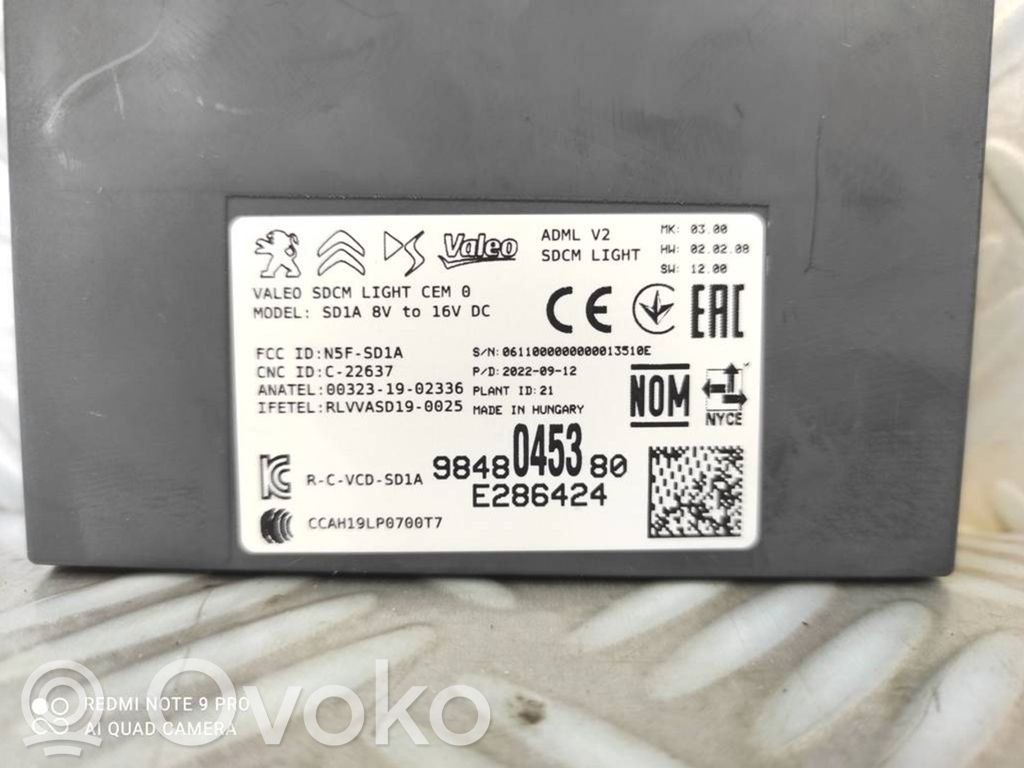 Module d'éclairage LCM   9648045380,E286424