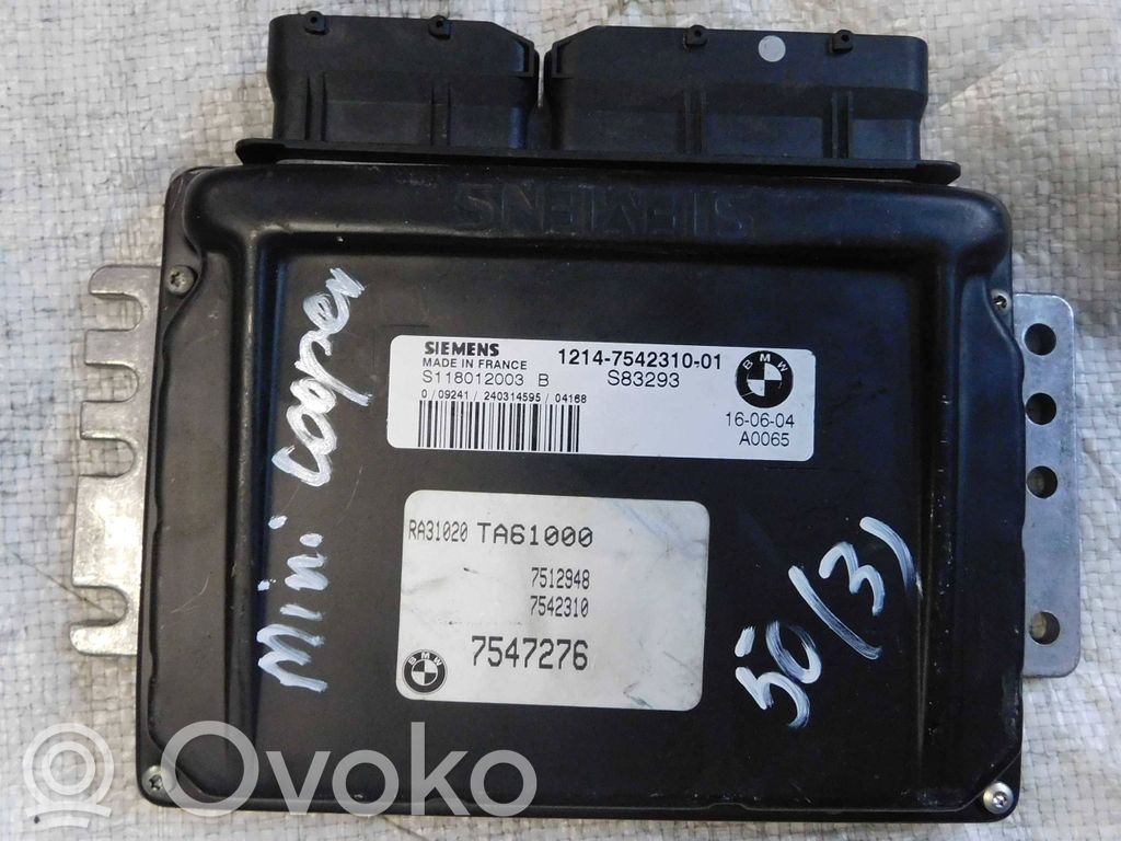 Mini One - Cooper R50 - 53 Calculateur moteur ECU 