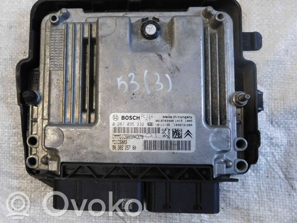 Engine control unit/module   9830225780,9818703480,0281035332