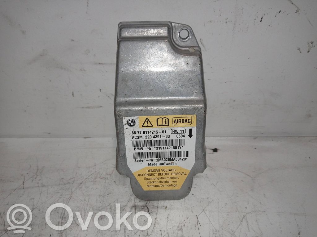 BMW 5 E60 E61 Unidad de control/módulo del Airbag 