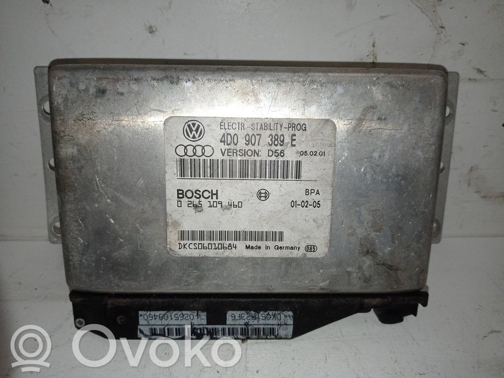 ABS control unit/module   4D0907389E,0265109060