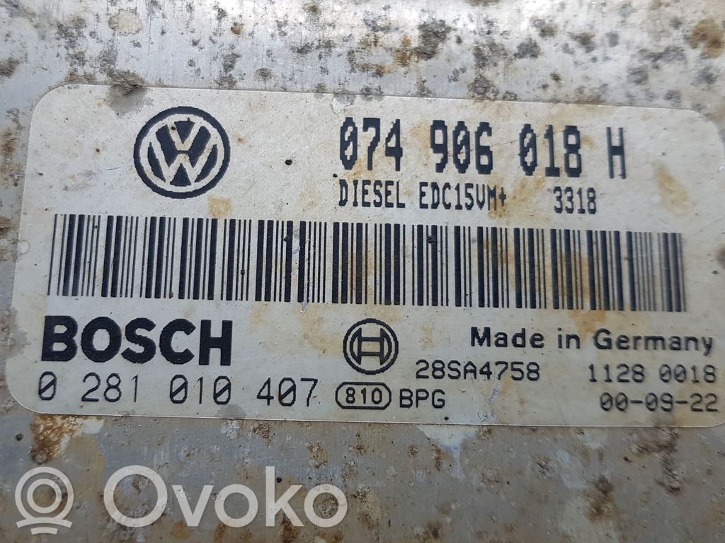 Engine control unit/module   0281010407,074906018H