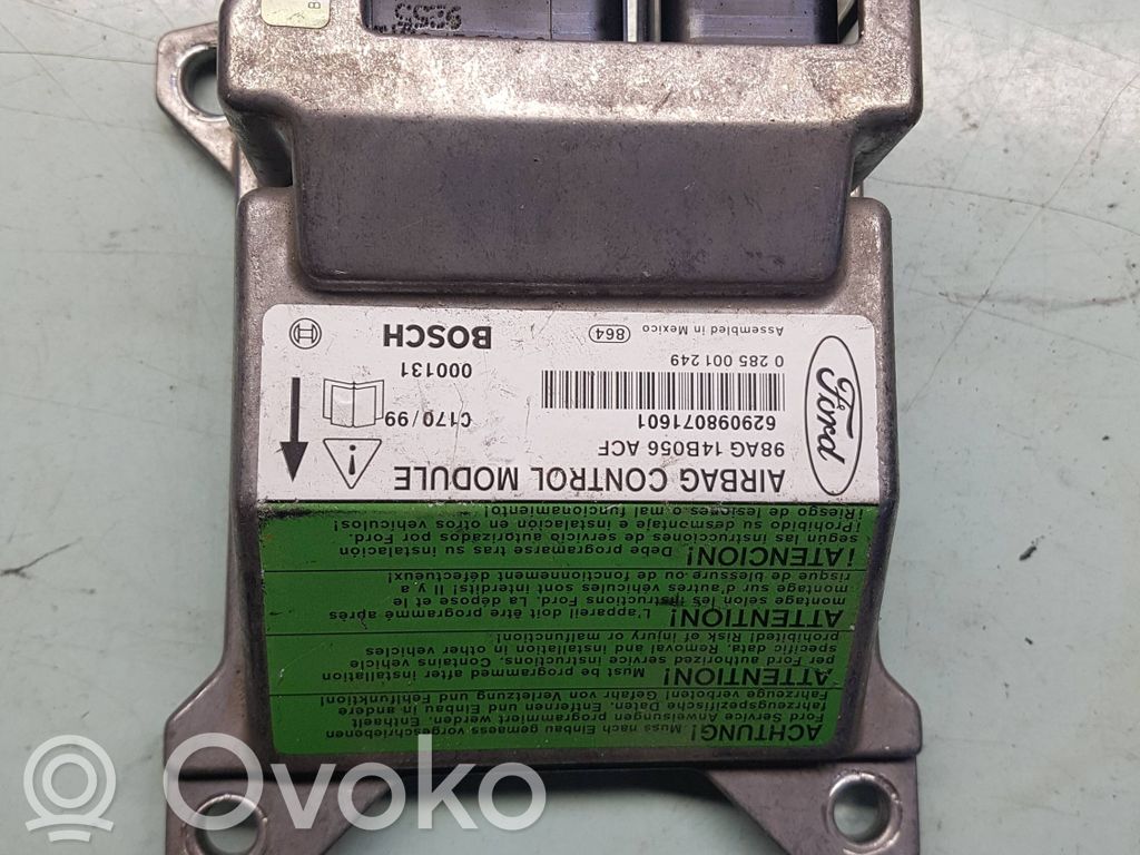 Airbag control unit/module   98AG14B056ACF,629098071601,0285001249