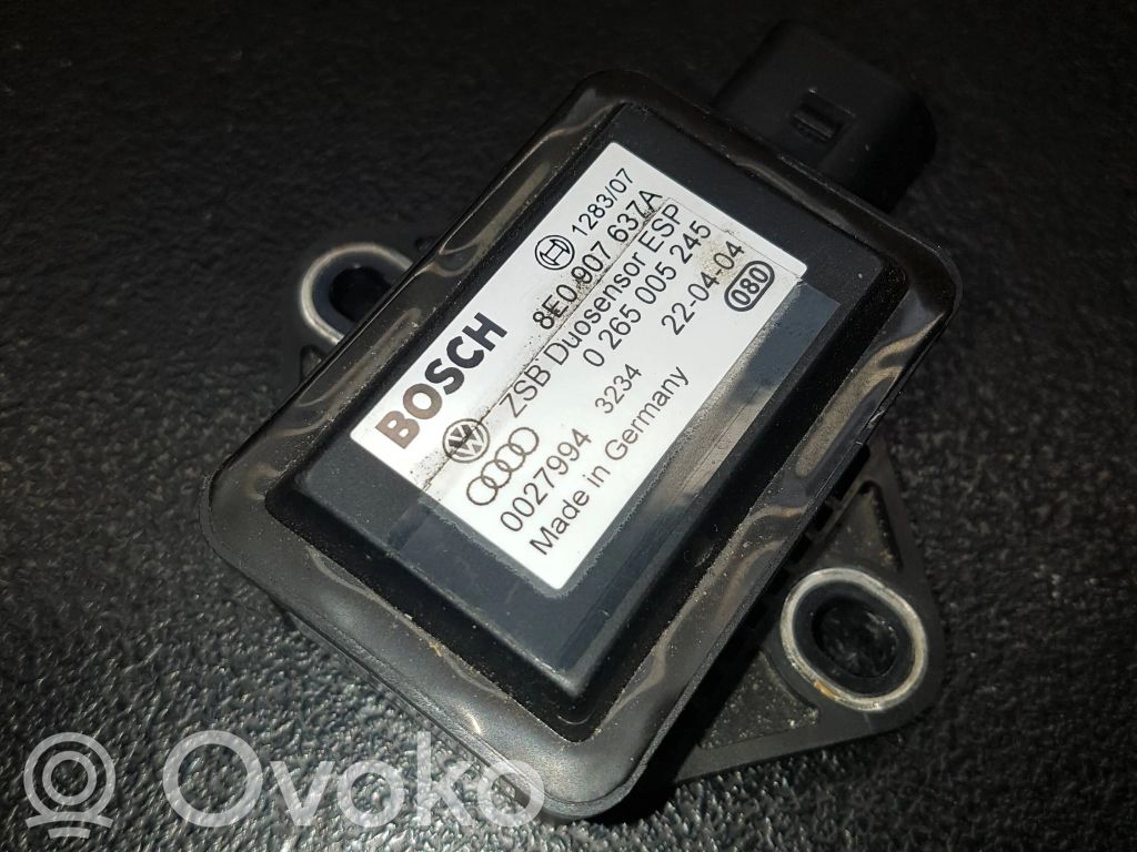 ESP Drehratensensor Querbeschleunigungssensor   8E0907637A,0027994,0265005245