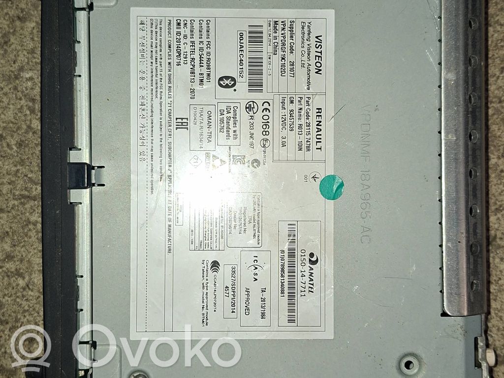 Renault Trafic III (X82) Panel / Radioodtwarzacz CD/DVD/GPS 
