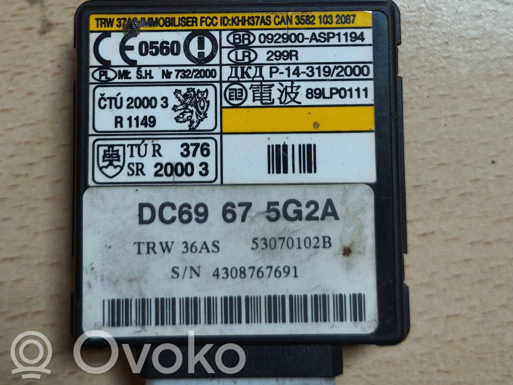 Mazda MPV Immobilizer control unit/module 