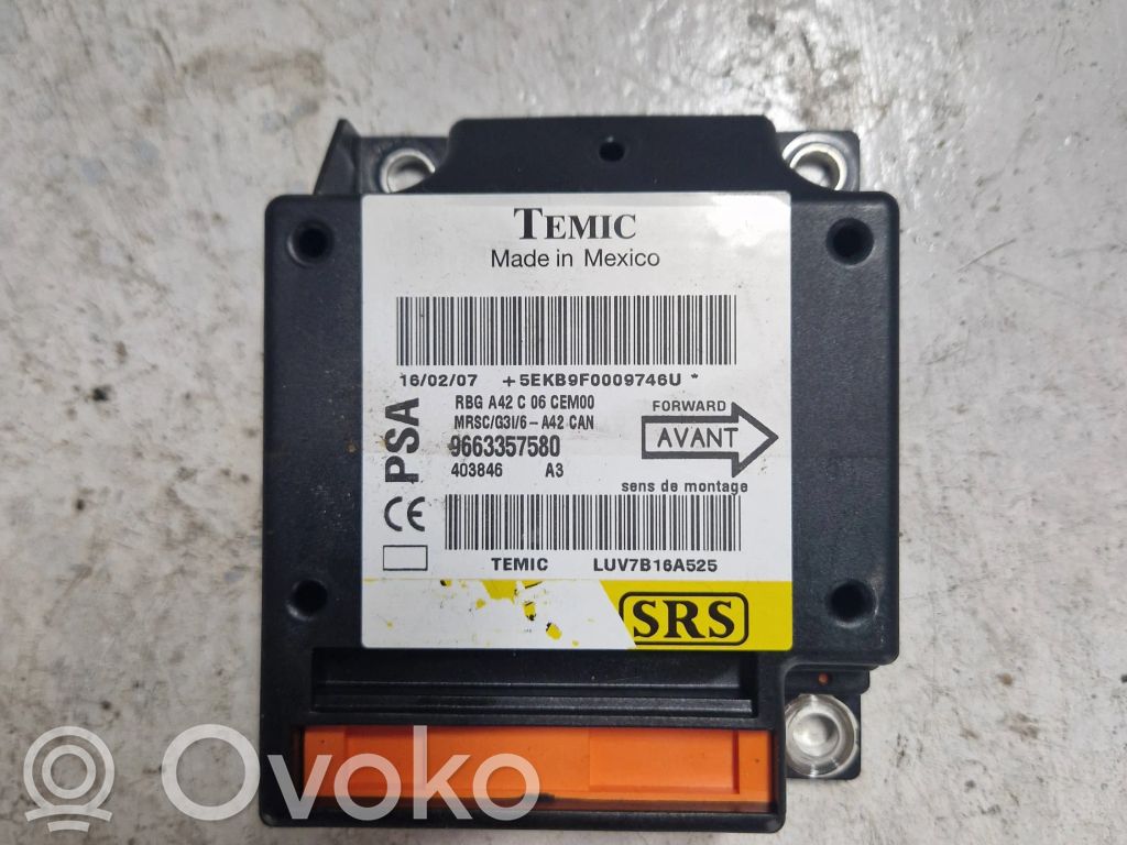 Citroen C3 Pluriel Airbag control unit/module 
