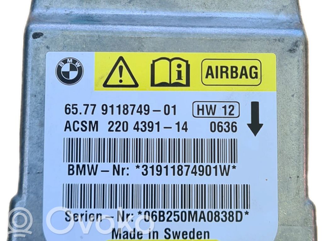 BMW 5 E60 E61 Gaisa spilvenu vadības bloks 