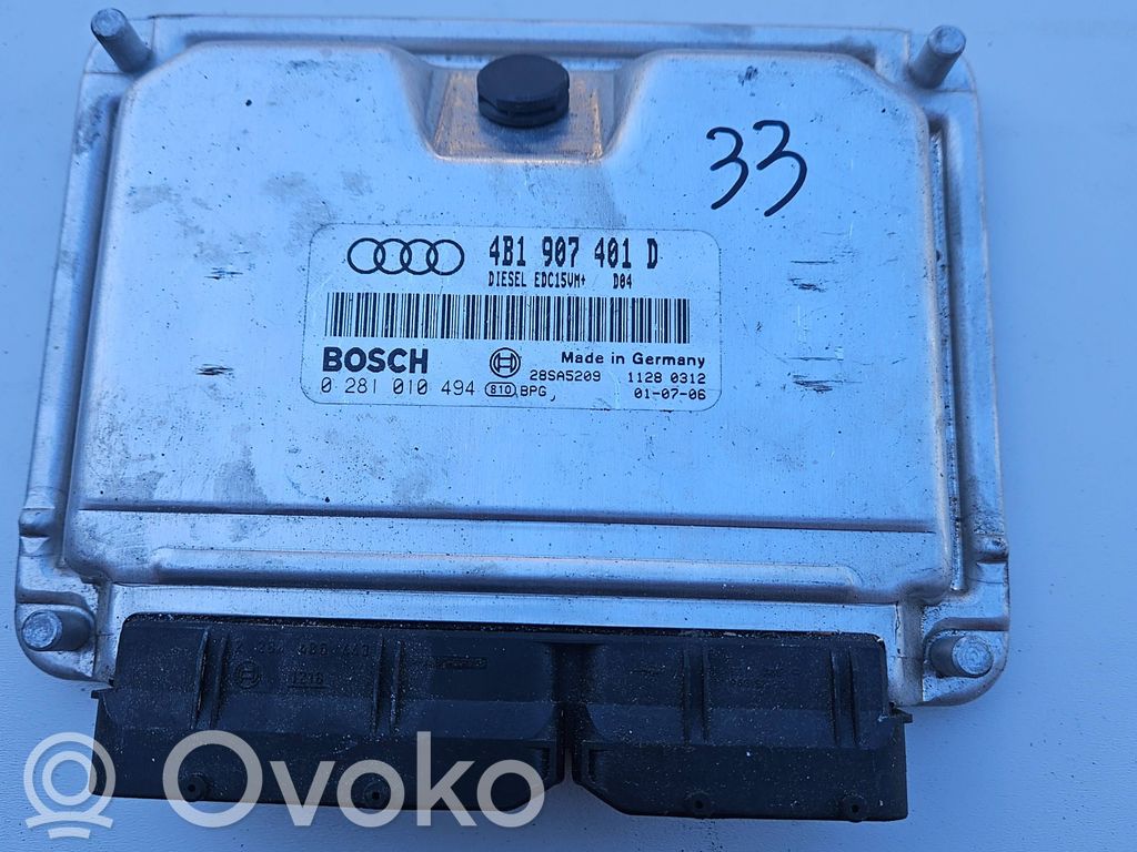 Engine control unit/module   4B1907401D,28SA5209,0281010494