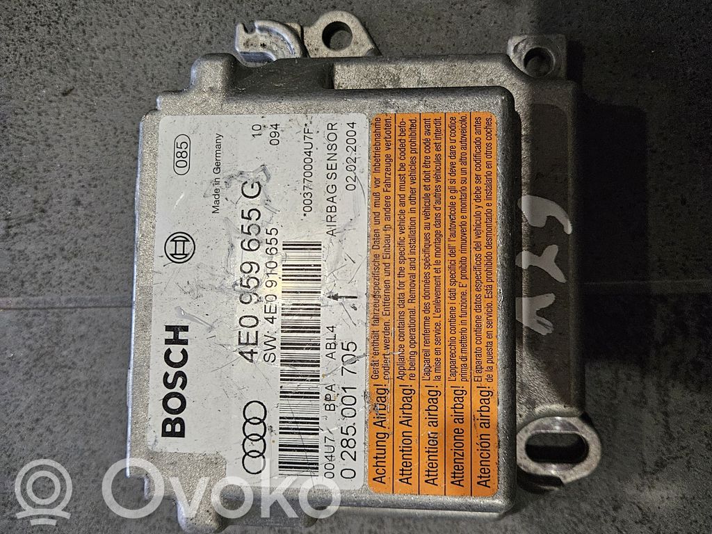 Audi A8 S8 D3 4E Airbag control unit/module 