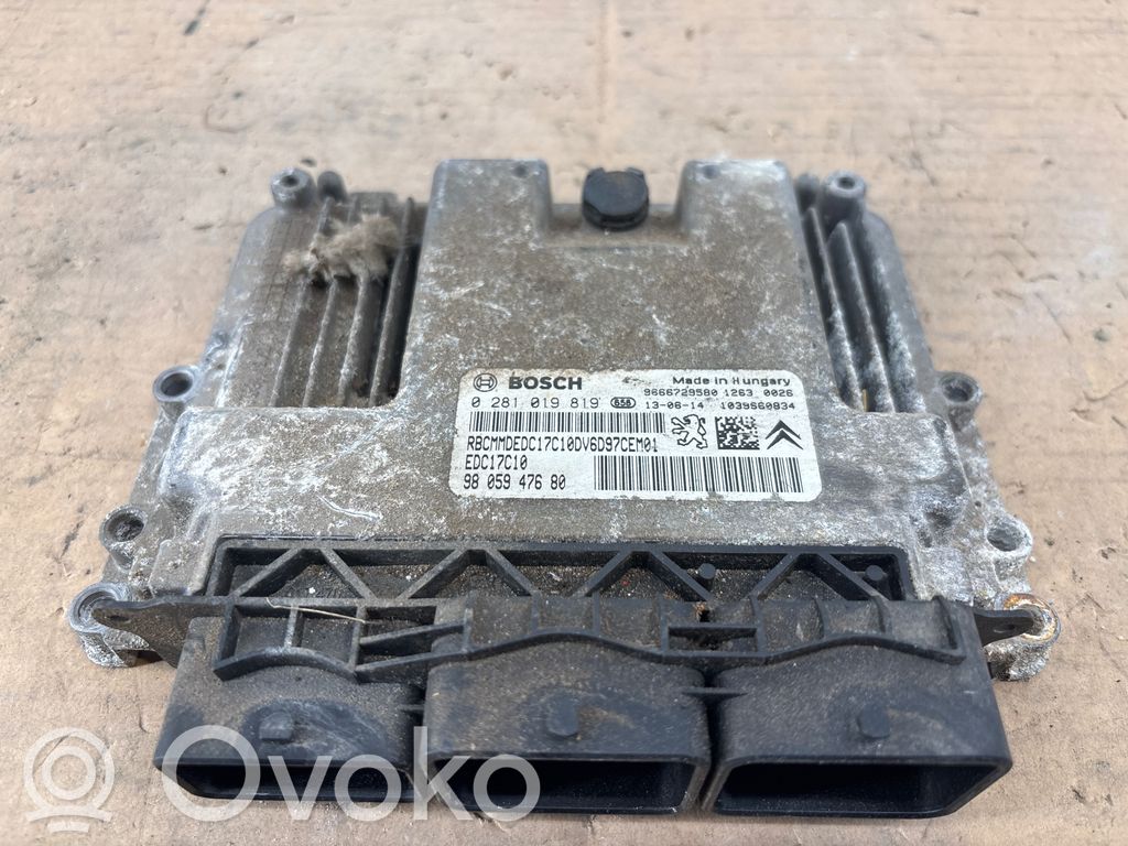 Engine control unit/module   9666729580,9805947680,0281019819