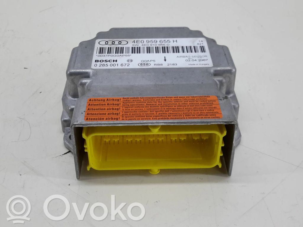Airbag control unit/module   4E0959655H,4E0910655D,0285001672