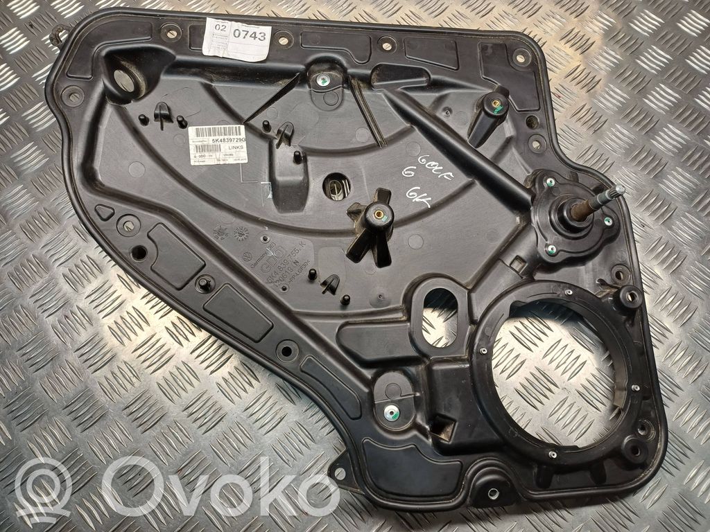 Volkswagen Golf VI Ręczny podnośnik szyby drzwi tylnych 