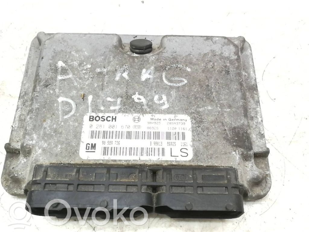 Engine control unit/module   90589736,28SA3739,0281001670