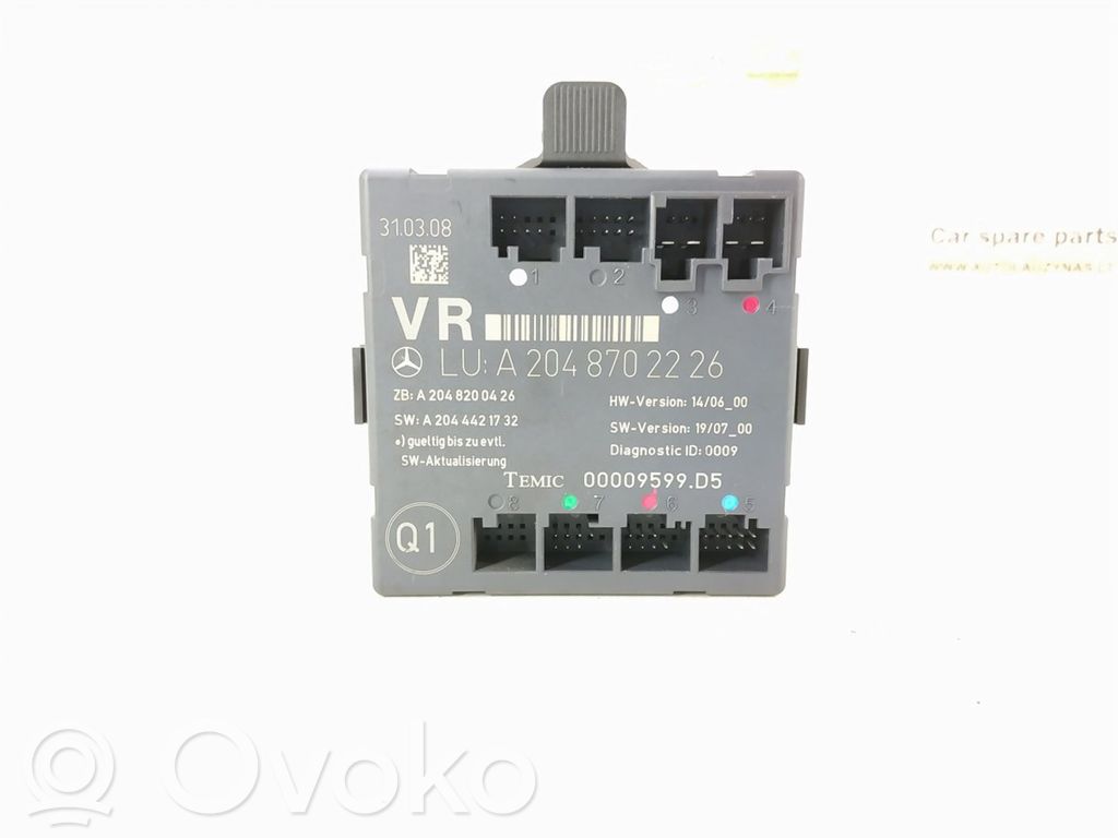 Mercedes-Benz C W204 Door control unit/module 