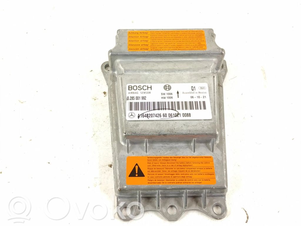 Sterownik / Moduł Airbag   1648207426,1648208026,1648205785,1648208126,1648209685,A1648205785,A1648207426,A1648208026,A1648208126,A1648209685