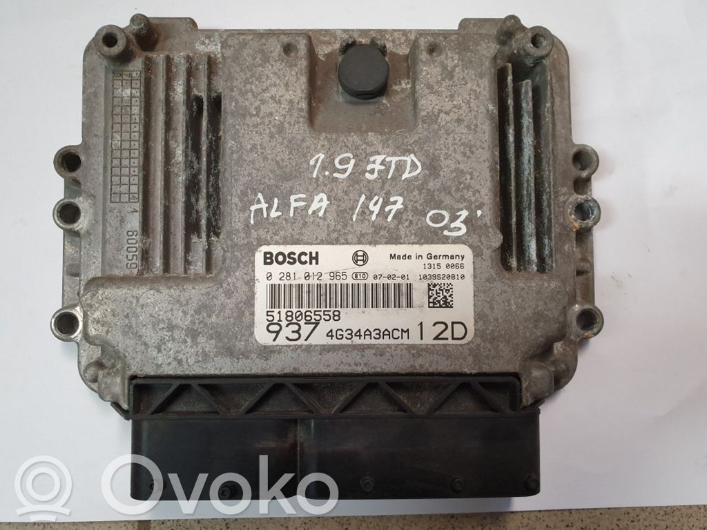 Alfa Romeo 147 Engine control unit/module 