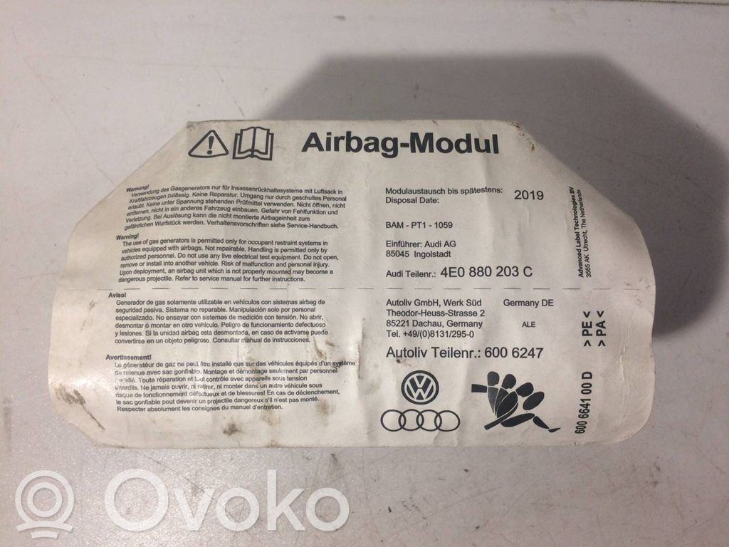 Audi A8 S8 D3 4E Pasažiera drošības spilvens 