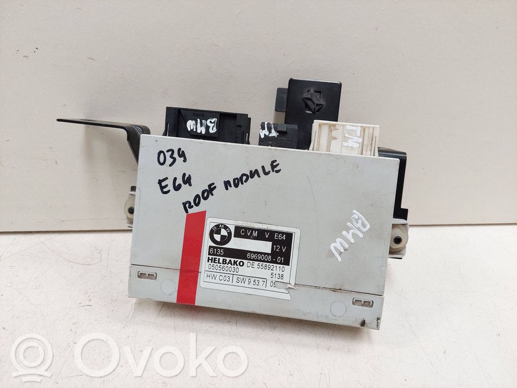 BMW 6 E63 E64 Unité de commande / module de toit ouvrant 