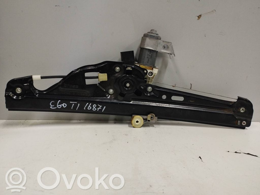 BMW 5 E60 E61 Meccanismo di sollevamento del finestrino posteriore senza motorino 
