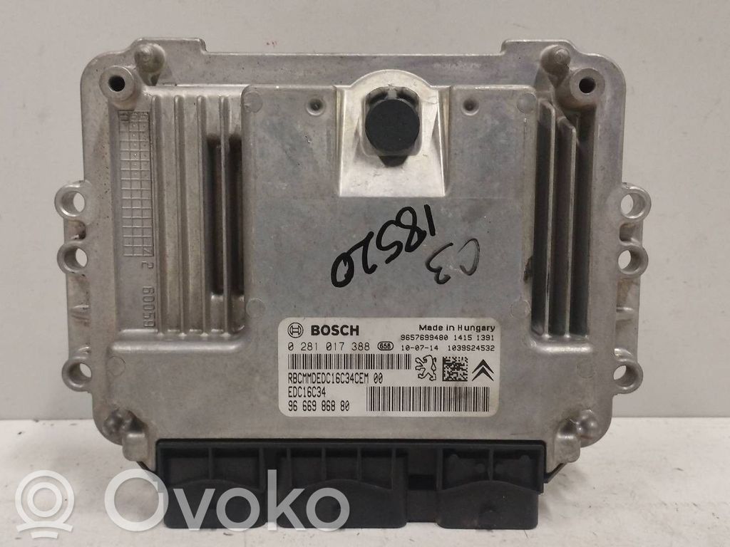 Unidad de control/módulo del motor   9666986880,0281017388,BOSCH