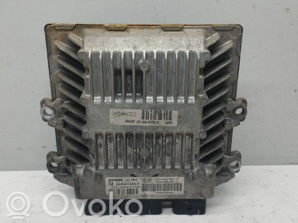 Engine control unit/module   9651942980,5WS40106ET,SIEMENS
