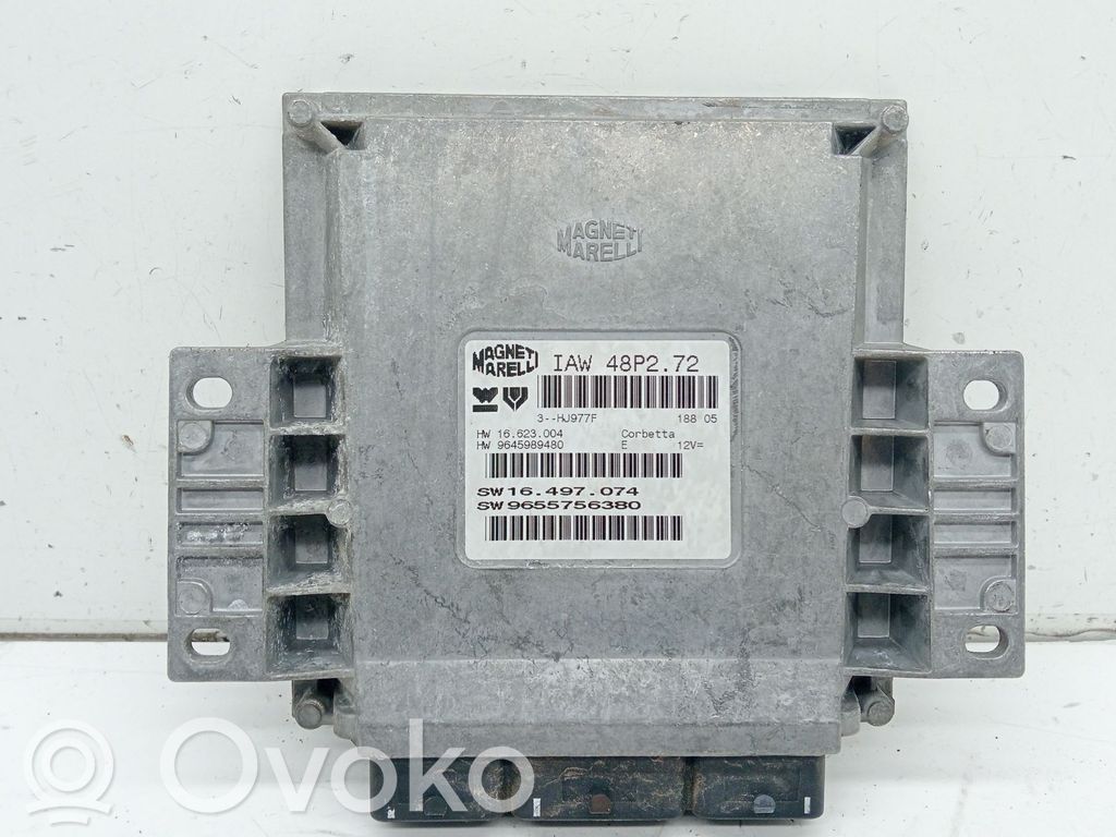 Unidad de control/módulo del motor   9655756380,SW9655756380,9645989480