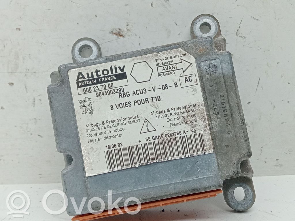 Peugeot 206 Unidad de control/módulo del Airbag 