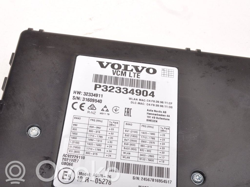 Volvo S60 Other control units/modules 
