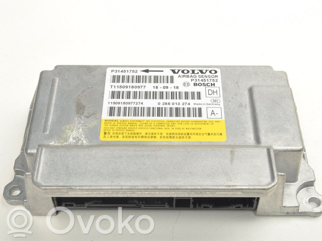Volvo S60 Airbag control unit/module 