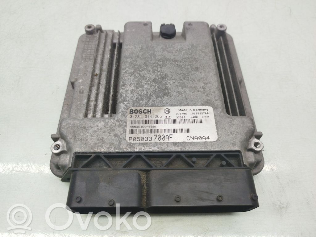 Engine control unit/module ECU   P05033700AF,0281014265312560