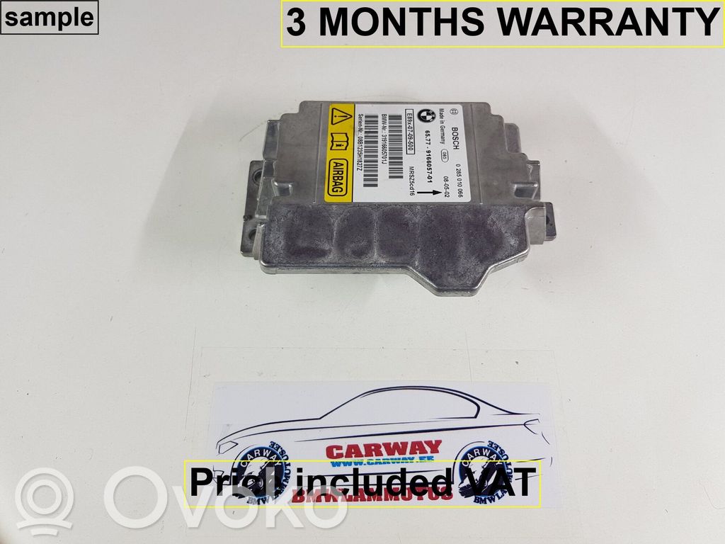 Module de contrôle airbag   65779166057,9166057,9134280,0391034,0392849,0393660,0394017,0395753,0395852,0396717,0398810,0410801,0412995,0414644,9119058,9122500,9125224,9166057,9184432