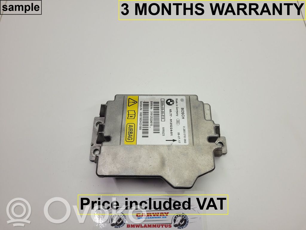 Module de contrôle airbag   65779184432,9184432,65779125224,0391034,0392849,0393660,0394017,0395753,0395852,0396717,0398810,0410801,0412995,0414644,9119058,9122500,9125224,9134280,9166057,9184432