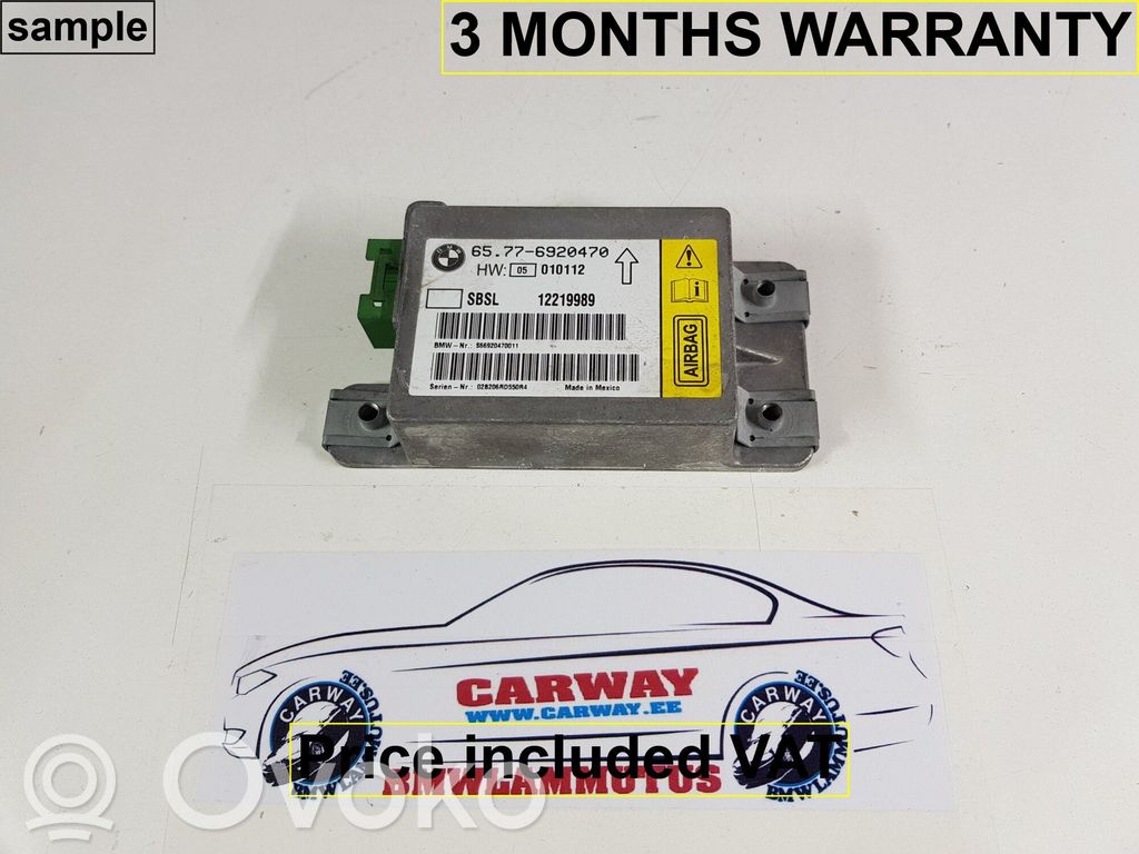 BMW 7 E65 E66 Module de contrôle airbag 
