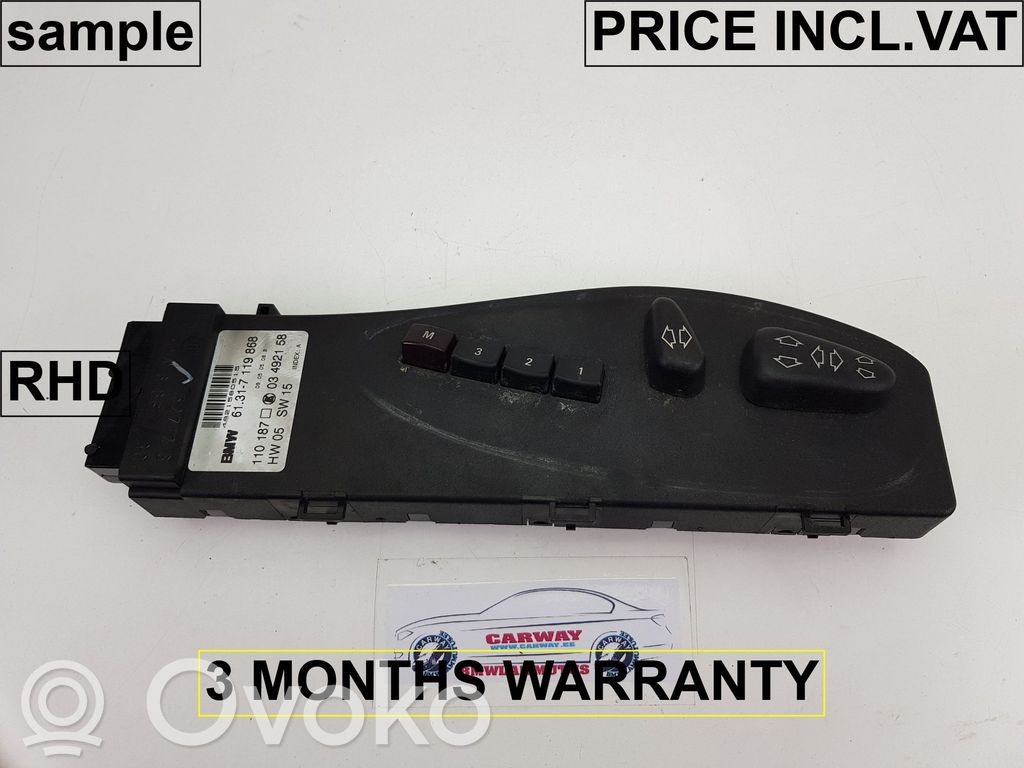 BMW X5 E53 Interruttore di controllo del sedile 
