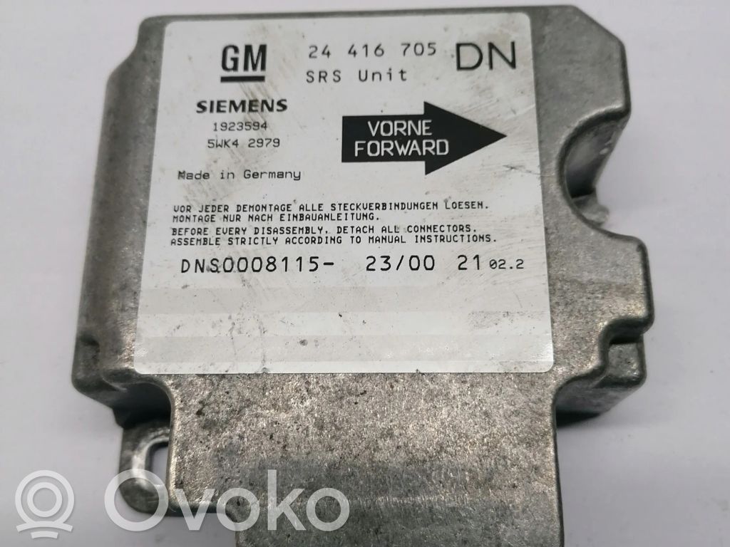 Opel Astra G Sterownik / Moduł Airbag 