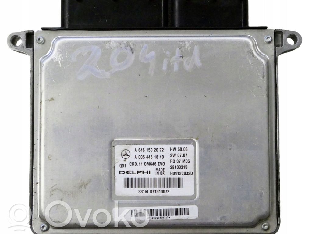Mercedes-Benz C W204 Unitate/modul de control motor 