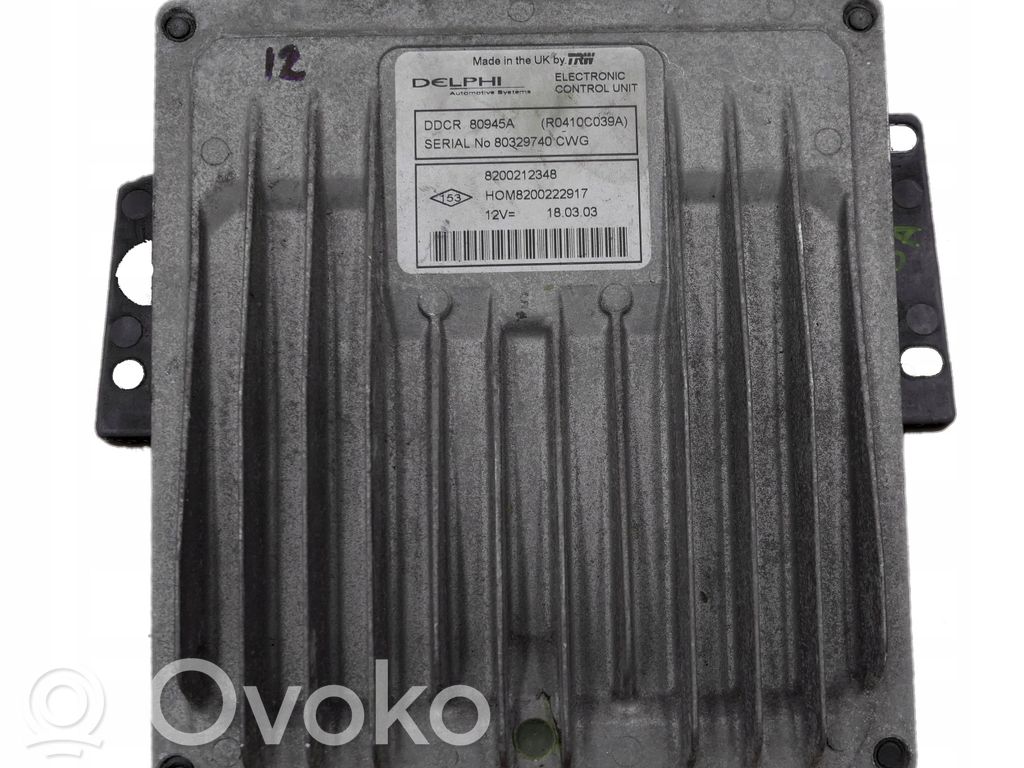 Unidad de control/módulo del motor   8200212348,8200222917